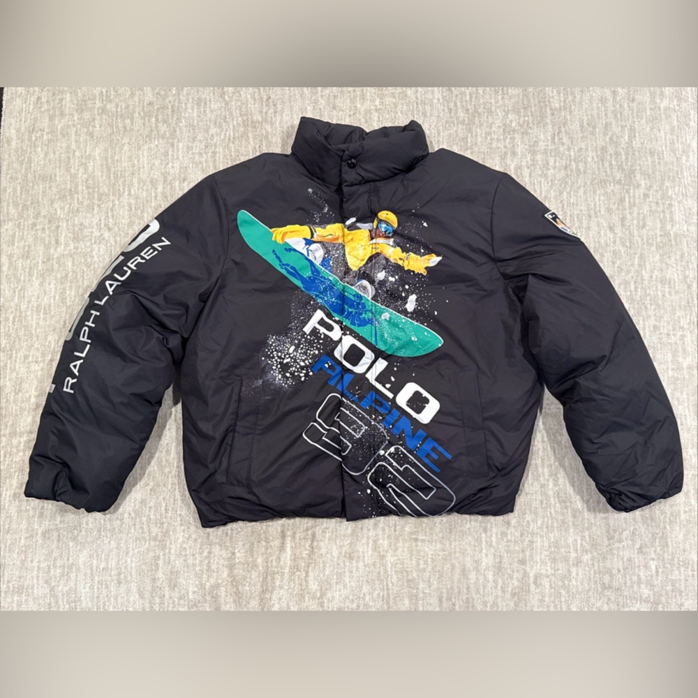 Men’s Size Large Polo Ralph Lauren Alpine Graphic Puffer Down Jacket Y2K - NEW